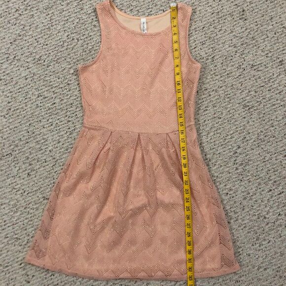 Y2K Peach Pink Owl Apparel Sleeveless Skater Fit and Flare Dress - Size Small - Picture 9 of 11